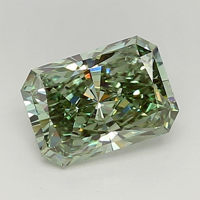2.08 Ct. Fancy Vivid  Green Radiant Lab Grown Diamond