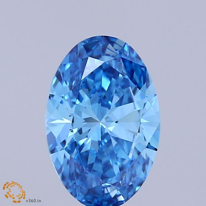 1.56 Ct. Fancy Vivid Blue Oval Lab Grown Diamond