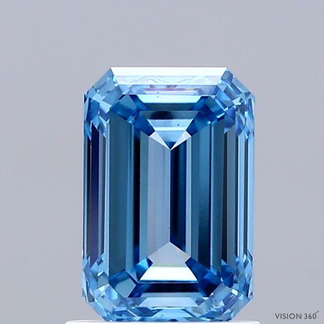 1.53 Ct. Fancy Vivid Blue Emerald Lab Grown Diamond