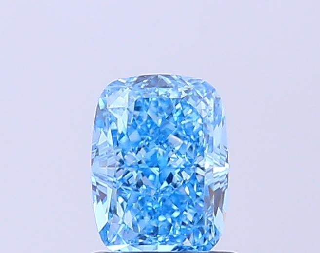 1.10 Ct. Fancy Vivid  Blue Cushion Lab Grown Diamond