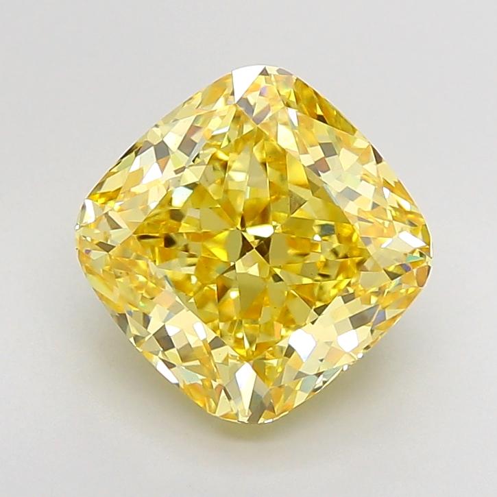 5.06 Ct. Fancy Intense None Yellow Cushion Lab Grown Diamond