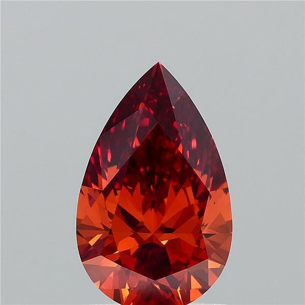 1.19 Ct. Fancy Vivid  Orange Pear Lab Grown Diamond