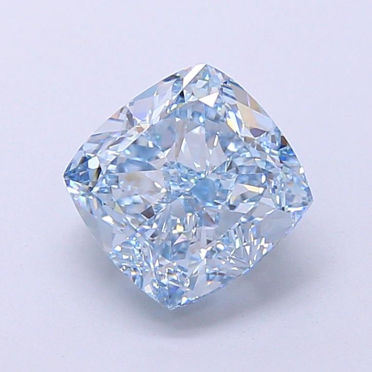 2.85 Ct. Fancy Vivid  Blue Cushion Lab Grown Diamond