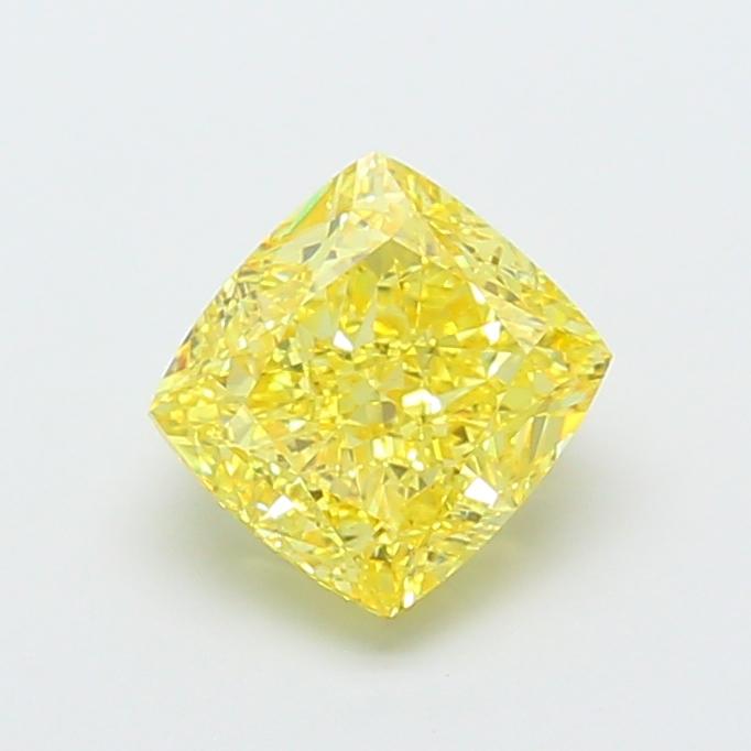 4.51 Ct. Fancy Vivid Yellow Cushion Lab Grown Diamond