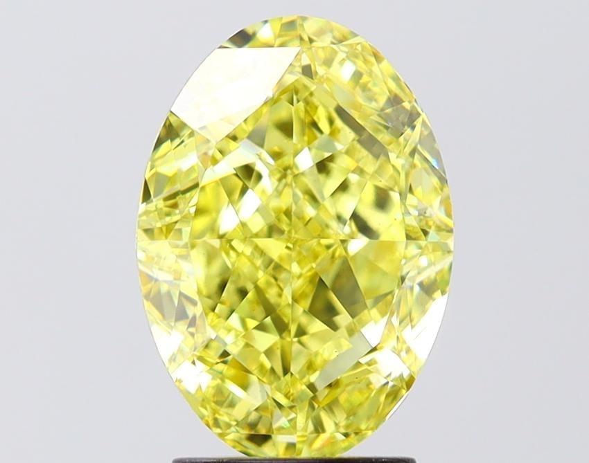 2.92 Ct. Fancy Vivid Yellow Yellow Oval Lab Grown Diamond