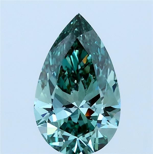 1.10 Ct. Fancy Vivid Bluish Green Pear Lab Grown Diamond