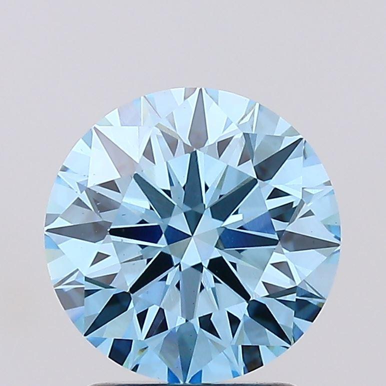 2.02 Ct. Fancy Vivid Blue Round Lab Grown Diamond