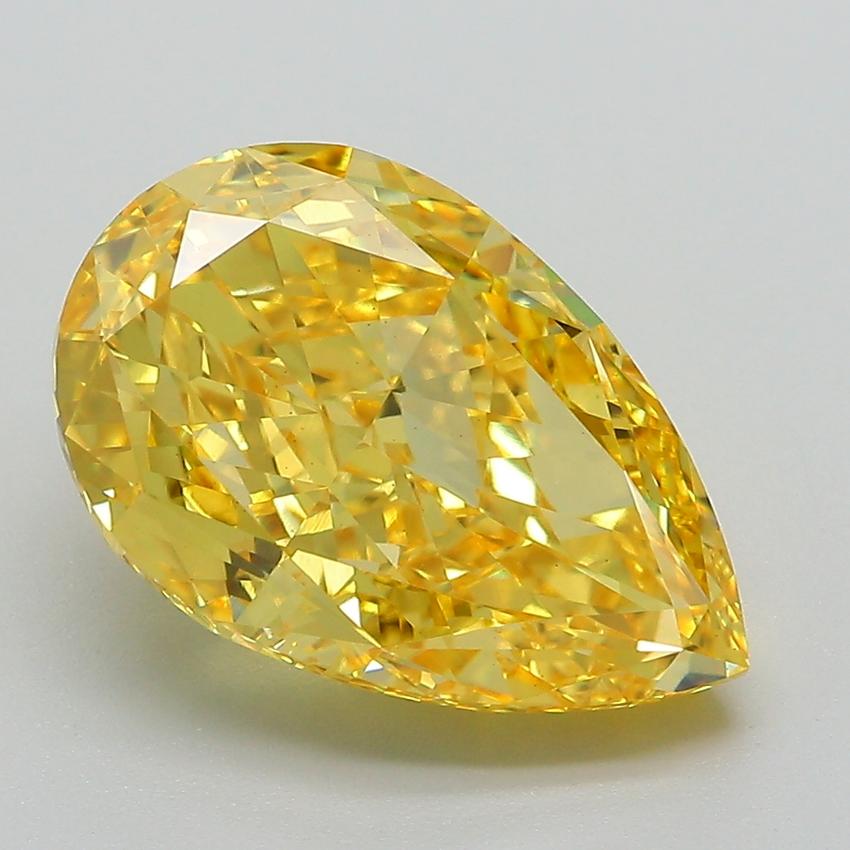 5.46 Ct. Fancy Vivid Yellow Pear Lab Grown Diamond