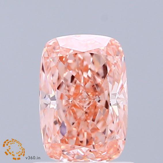 1.01 Ct. Fancy Vivid Pink Cushion Lab Grown Diamond
