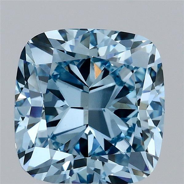 3.10 Ct. Fancy Vivid Blue Cushion Lab Grown Diamond