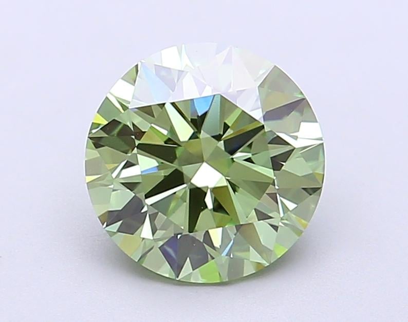 1.95 Ct. Fancy Vivid Green Round Lab Grown Diamond