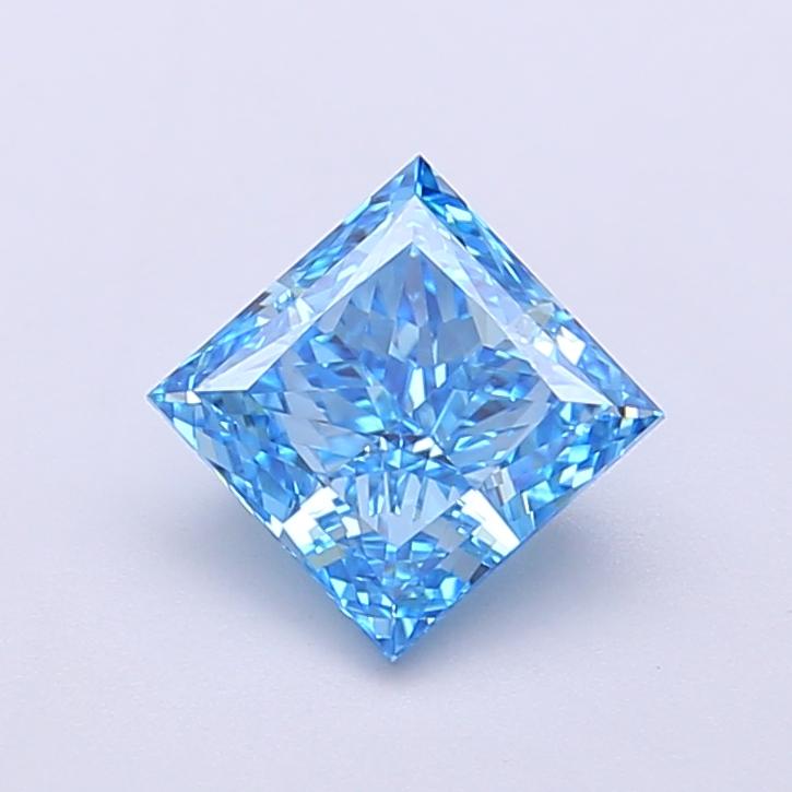 1.13 Ct. Fancy Vivid Blue Princess Lab Grown Diamond