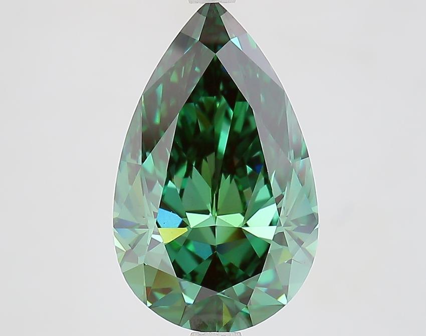 4.23 Ct. Fancy Vivid Green Pear Lab Grown Diamond
