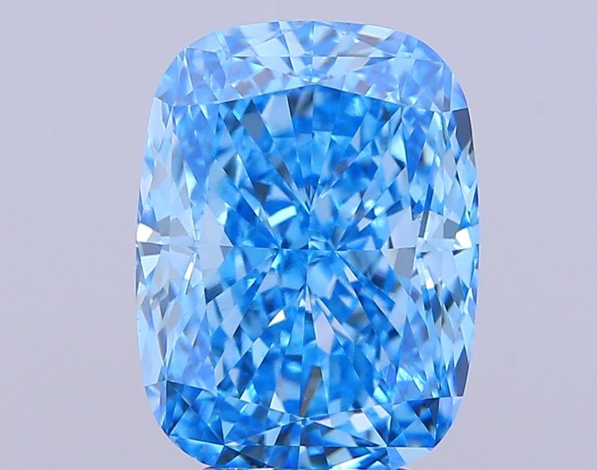 5.04 Ct. Fancy Vivid Blue Cushion Lab Grown Diamond