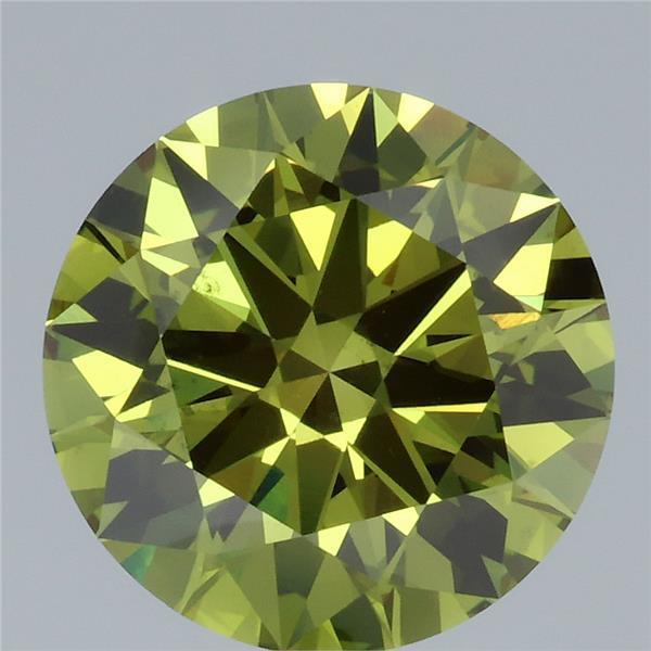 3.99 Ct. Fancy Vivid Green Round Lab Grown Diamond