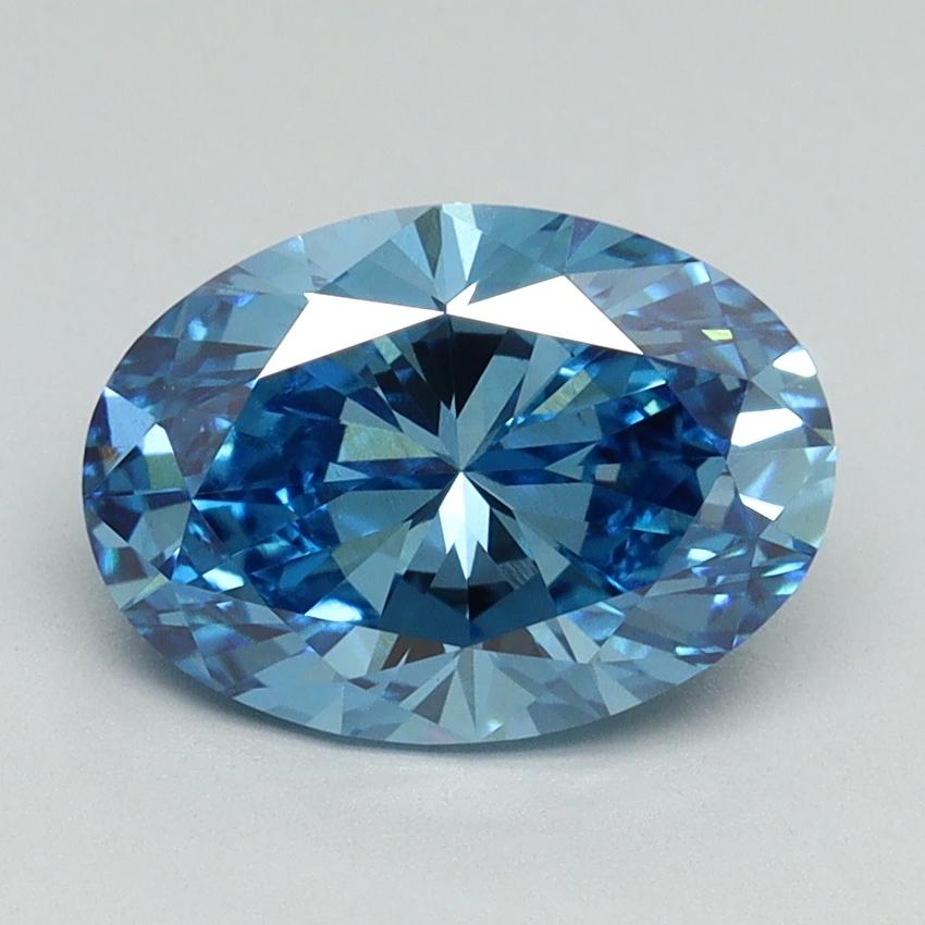 2.06 Ct. Fancy Vivid Blue Oval Lab Grown Diamond