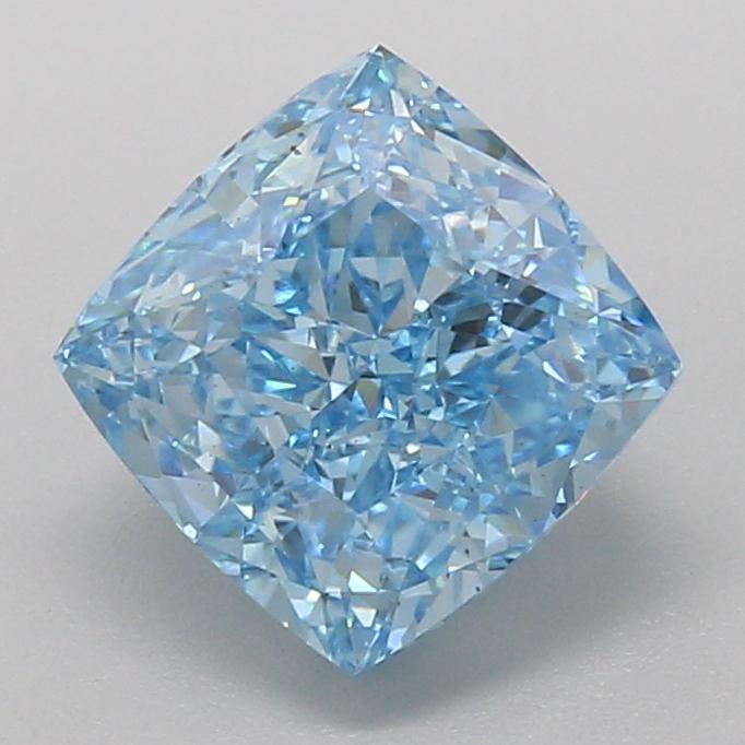 3.11 Ct. Fancy Vivid Blue Cushion Lab Grown Diamond