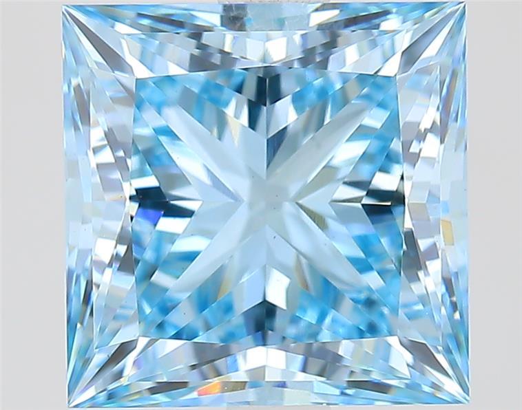3.05 Ct. Fancy Vivid  Blue Princess Lab Grown Diamond