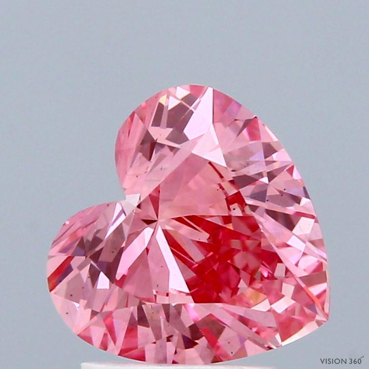 2.05 Ct. Fancy Vivid Pink Heart Lab Grown Diamond