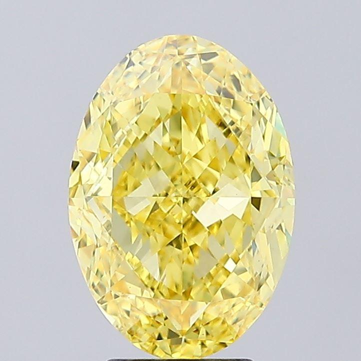 4.55 Ct. Fancy Vivid Yellow Oval Lab Grown Diamond