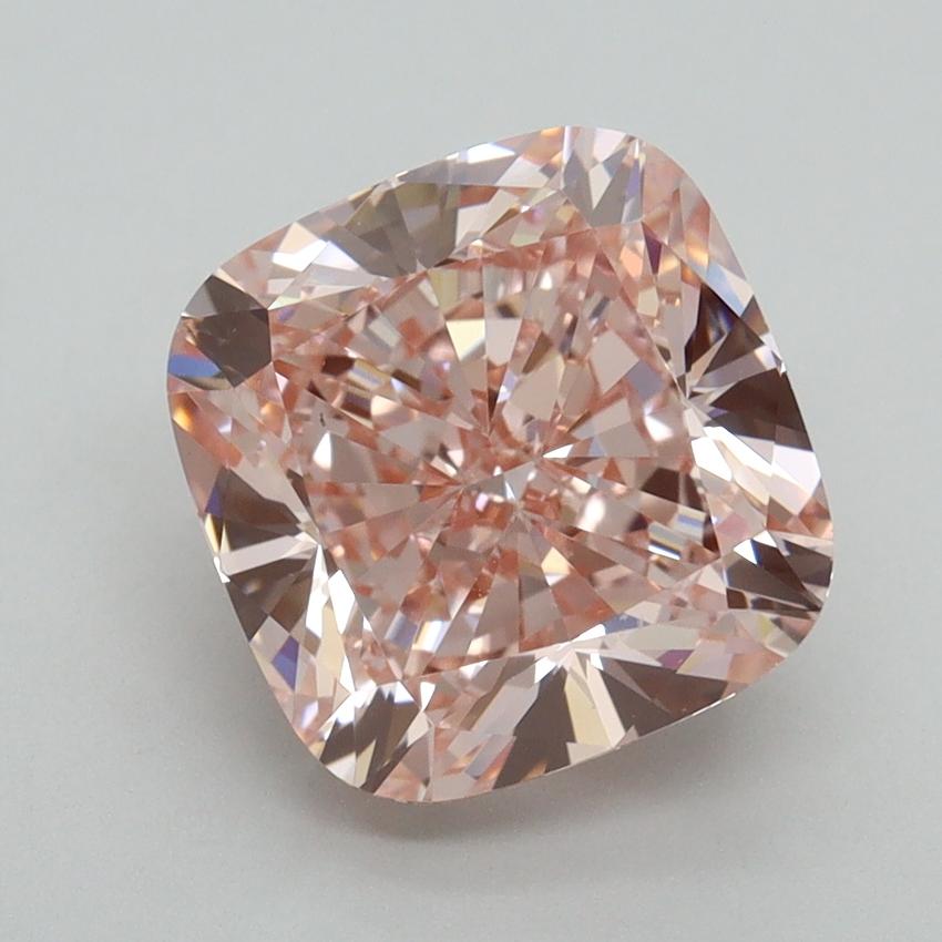4.09 Ct. Fancy Intense Pink Cushion Lab Grown Diamond