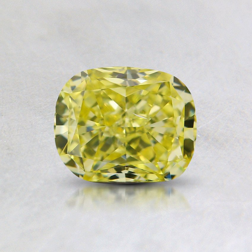 1.13 Ct. Natural Fancy Yellow Cushion Diamond