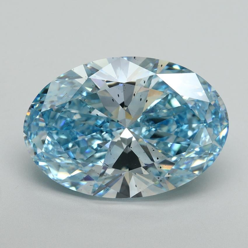 10.02 Ct. Fancy Vivid Blue Oval Lab Grown Diamond