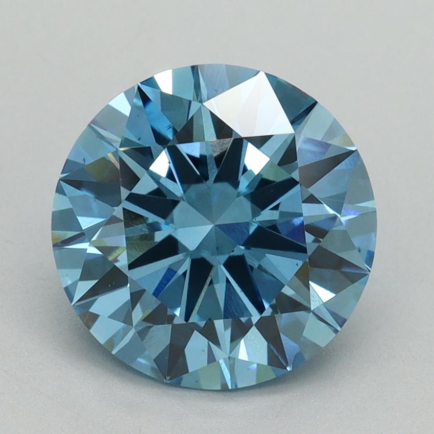 3.18 Ct. Fancy Vivid Blue Round Lab Grown Diamond