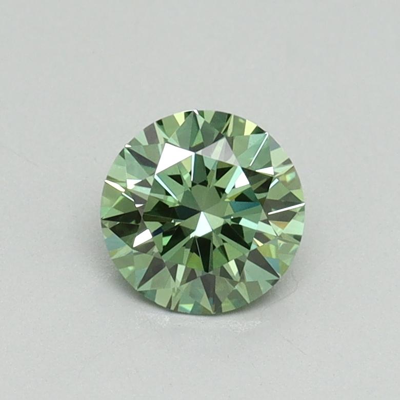 0.56 Ct. Fancy Vivid Green Round Lab Grown Diamond
