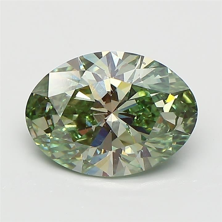 3.00 Ct. Fancy Vivid Green Oval Lab Grown Diamond