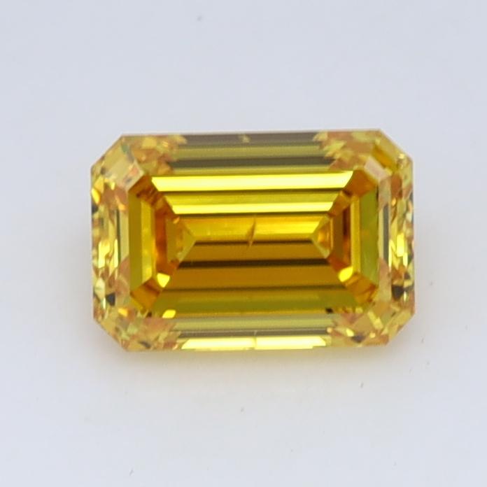 0.86 Ct. Fancy Vivid  Yellow Emerald Lab Grown Diamond