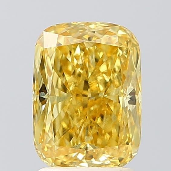 2.05 Ct. Fancy Vivid Yellow Cushion Lab Grown Diamond
