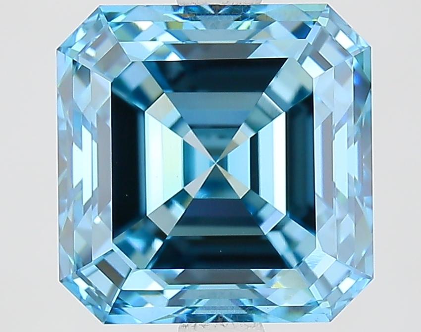 3.31 Ct. Fancy Vivid Blue Asscher Lab Grown Diamond