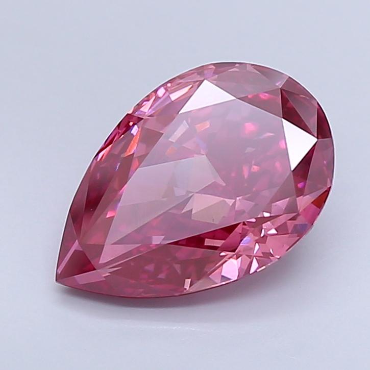 4.79 Ct. Fancy Vivid  Pink Pear Lab Grown Diamond