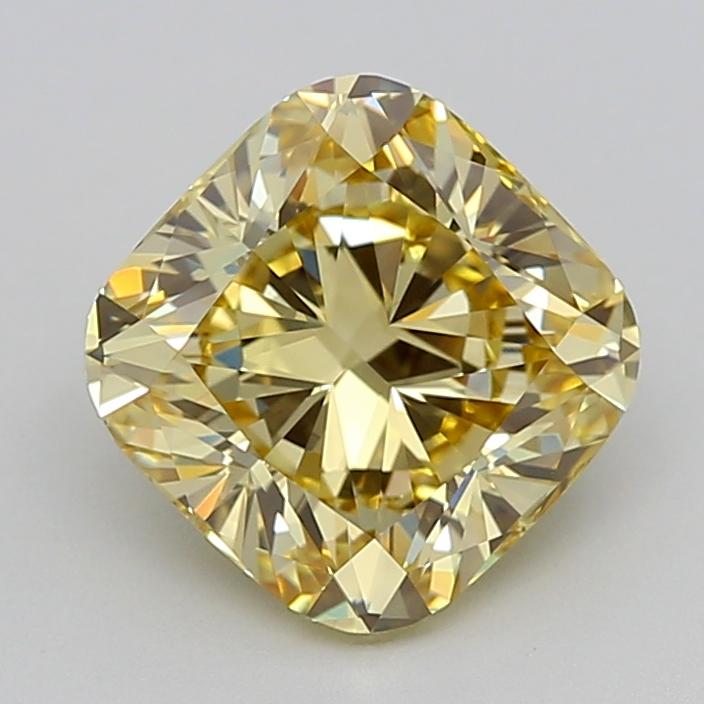 2.77 Ct. Fancy  Yellow Cushion Lab Grown Diamond