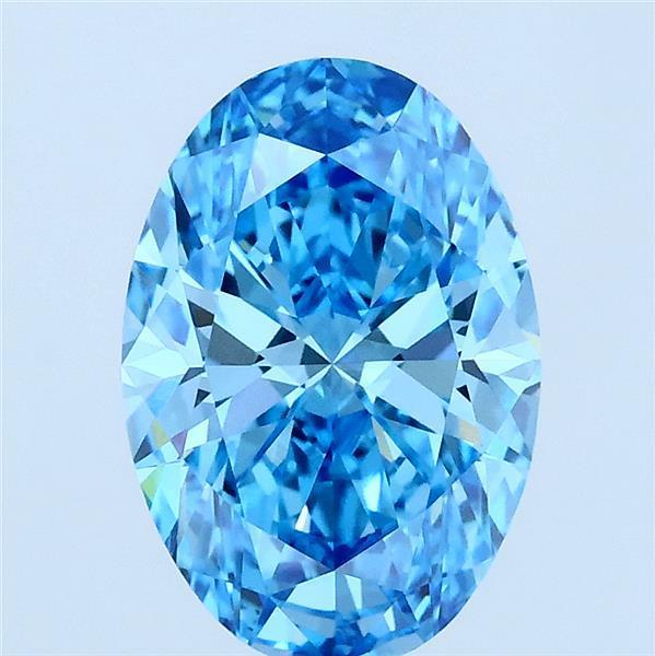 2.10 Ct. Fancy Vivid Blue Oval Lab Grown Diamond