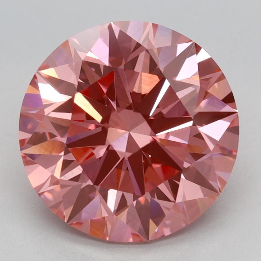 3.09 Ct. Fancy Vivid Pink Round Lab Grown Diamond