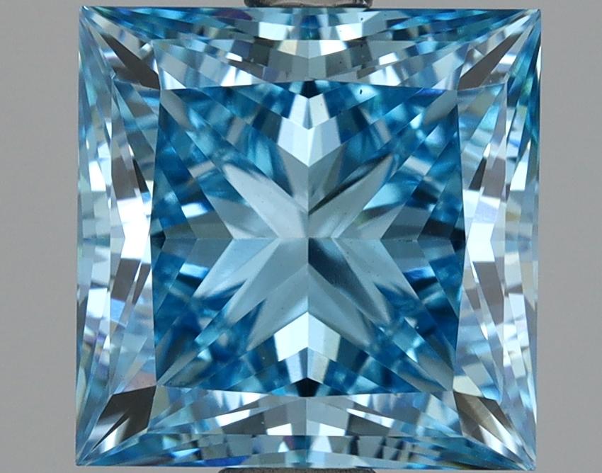 3.04 Ct. Fancy Vivid Blue Princess Lab Grown Diamond