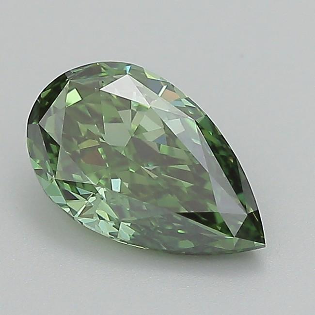 1.47 Ct. Fancy Vivid  Green Pear Lab Grown Diamond