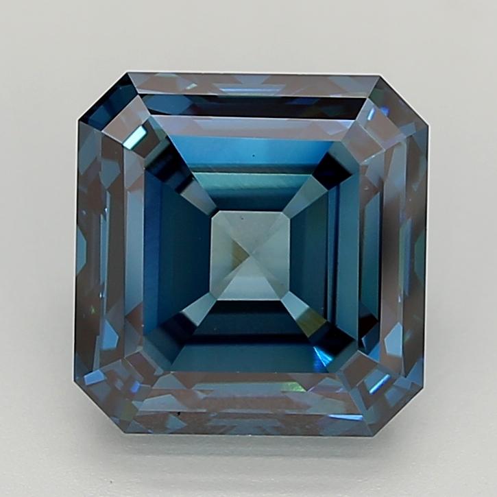 5.77 Ct. Fancy Vivid  Blue Asscher Lab Grown Diamond