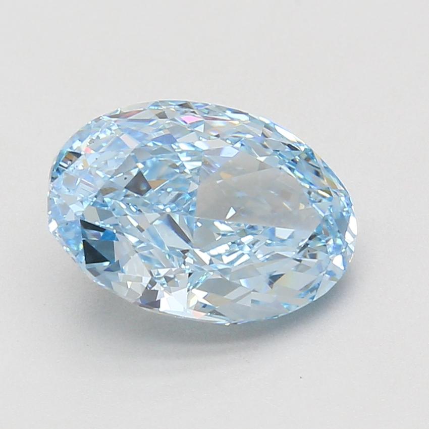 4.08 Ct. Fancy Vivid Blue Oval Lab Grown Diamond