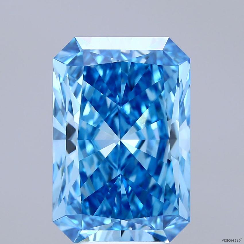 7.14 Ct. Fancy Vivid Blue Radiant Lab Grown Diamond