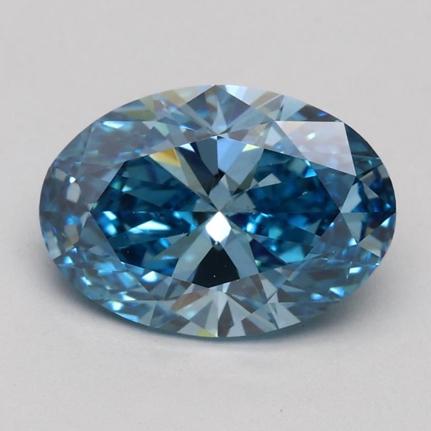 1.55 Ct. Fancy Vivid Blue Oval Lab Grown Diamond
