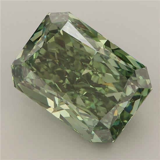 5.53 Ct. Fancy Vivid Green Radiant Lab Grown Diamond