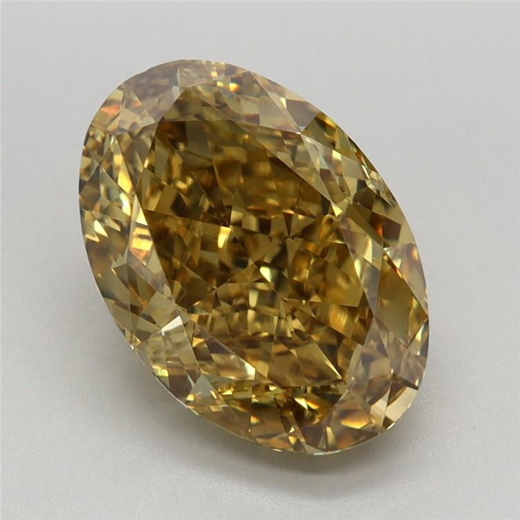 3.10 Ct. Fancy Vivid Greyish Yellow Oval Lab Grown Diamond