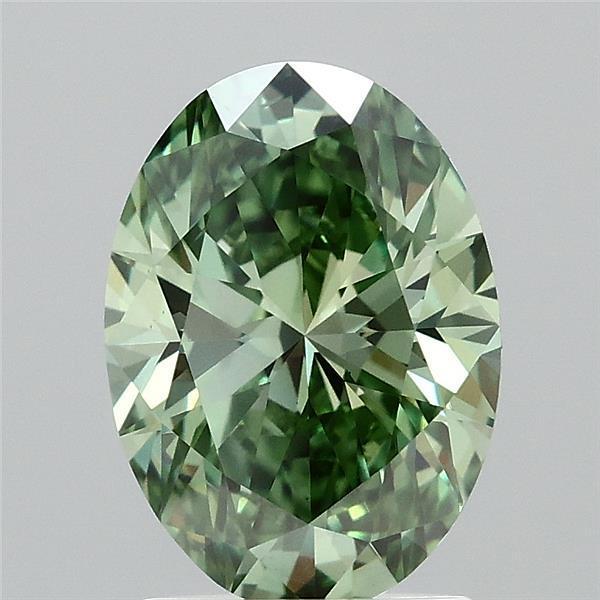 1.90 Ct. Fancy Vivid Green Oval Lab Grown Diamond
