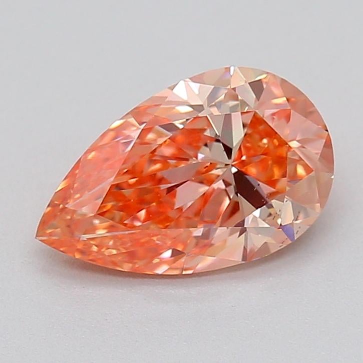 0.91 Ct. Fancy Vivid Pink Orange Pear Lab Grown Diamond