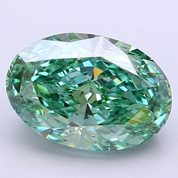 3.71 Ct. Fancy Vivid Green Oval Lab Grown Diamond