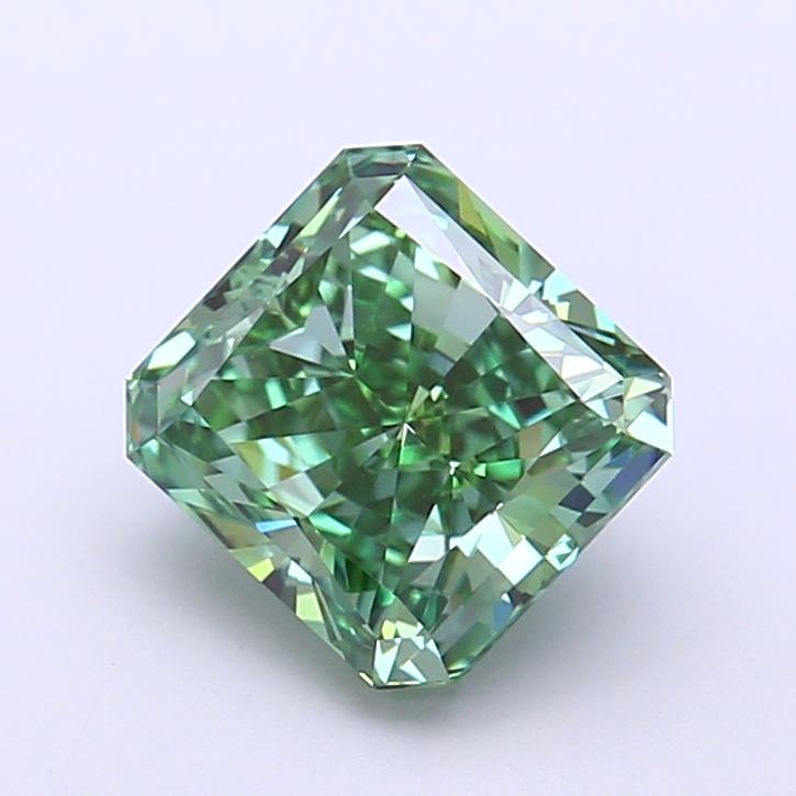 2.09 Ct. Fancy Vivid Green Radiant Lab Grown Diamond