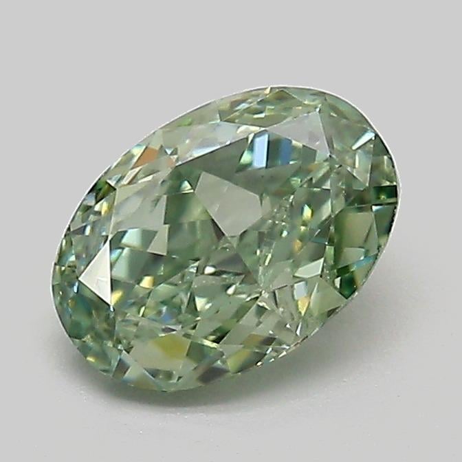 1.04 Ct. Fancy Vivid  Green Oval Lab Grown Diamond